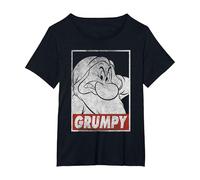 Snow White Grumpy Dwarf Poster T-Shirt, Women's Plus, Black, 3X