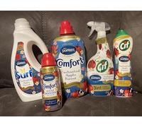 Snow White Limited Edition Laundry Bundle, Enchanted Apple Forest Scent, Surf, Comfort and Cif Cleaning Set