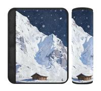 Snow White Mountain Star Sky 2 pcs car seat Neck Strap Covers, Release Stress to Your Neck and Shoulders, Seatbelt Cushion for Bag