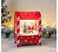 Snow White Musical Santa Christmas Snow Blower Light Up Battery Operated 19Cm