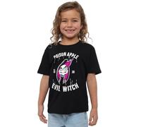 Snow White Poison Apple, Evil Witch Est. 1938 Girls T Shirt, Black, 5-6 Years