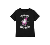 Snow White Poison Apple, Evil Witch Est. 1938 Girls T Shirt, Black, 5-6 Years