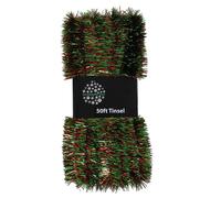 Snow White Red & Green Christmas Tree Tinsel - 50ft x 3cm
