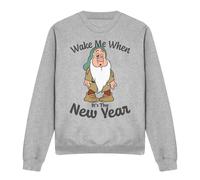 Snow White Sleepy, Wake Me When It's The New Year Sweatshirt Light Grey | Size: Large Snow White Light Grey L