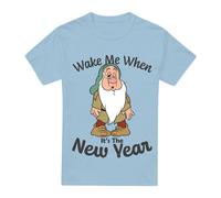 Snow White Sleepy, Wake Me When It'S The New Year T-Shirt Light Blue | Size: XL Snow White Light Blue XL