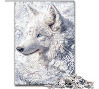 Snow White Wolf JigsawPuzzle 1000 Pieces for Adults, Educational Games Home Decoration Birthday Present, Gifts, Wall Art (26x38cm)