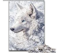Snow White Wolf JigsawPuzzle 1000 Pieces for Adults, Fun Games Every Piece Is Unique - Challenging Family Fun Game (50x75cm)