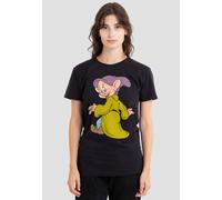 Snow White Women's And The Seven Dwarfs, Dopey Poses T-Shirt, Black | Size: Medium Snow White Black M