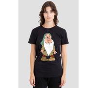 Snow White Women's And The Seven Dwarfs, Sleepy Struggles T-Shirt, Black | Size: Medium Snow White Black M