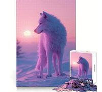 Snow Wolf Aesthetic Sunset 1000 Pieces Jigsaw Puzzles for Adults Mind Exercise Toy Relax Time Precision Cut Stylish Gift (38x26cm)
