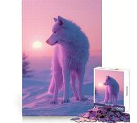 Snow Wolf Aesthetic Sunset Jigsaw Puzzles for Teenagers 1000 Piece Thought Toy Calm Escape Precise Edge Amazing Present (50x75cm)