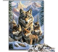 Snow Wolf Jigsaw Puzzles for Teenagers 1000 Piece, Challenging Game And Family Play with Matching Poster And Trivia Sheet 50x75cm