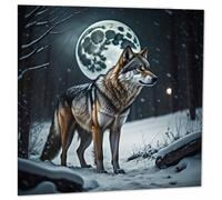 Snow Wolf Moon Greeting Card Birthday Card 145 x 145mm