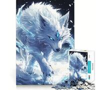 Snow Wolf with The Power of Ice Jigsaw Puzzles for Adults1000 Pieces Memory Boost Together Fun Image Assembly Art Collectible (38x52cm)