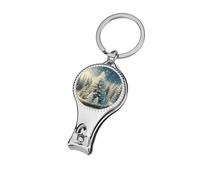 Snow Wonderland Pine Tree Christmas Nail Clipper Curved Blades with Nail File Sharp and Sturdy,Nail Clippers for Salon Home Nail Art, Toenail Clippers Pedicure Tools for Feet for Men & Women