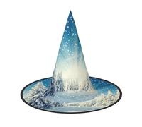 Snow Wonderland Pine Tree Christmas Print Halloween Wide Brim Foldable Hat Suitable For Cosplay,Masquerade And Carnival-1 Piece