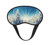 Snow Wonderland Pine Tree Christmas Sleep Mask, Eye Mask, Light-Blackout Design Ultra Soft & Comfortable for Men, Women