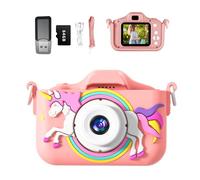 Snowall Kids Camera, Rainbow Design, 2.0 Inch LCD Screen, with 64GB Memory Card, Girls Toy