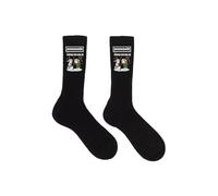 Snowasis Champagne Super-Snow-Va Christmas Funny/Novelty Design Black cotton Socks, Design To The Side Fits Size UK 6 Up To 12