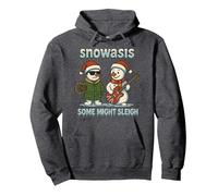 snowasis some might sleigh Pullover Hoodie, Adult Unisex, Dark Heather Grey, Small