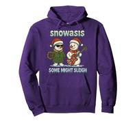 snowasis some might sleigh Pullover Hoodie, Adult Unisex, Purple, Large