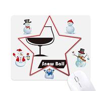Snowball Cocktail With Its Cup Christmas Snowman Family Star Mouse Pad