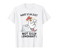 Snowball Fight Goose Not Silly Enough Funny Value Graphic T-Shirt, Men, White, M