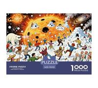 Snowball Fight Wooden Jigsaw Puzzle Waterproof 1000 Piece Puzzles for Adults Gifts Colourful Challenging Games