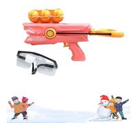 Snowball Gun, Snow Machine Outdoor, Winter Snowball Fight Toy, Snowbal L Launcher Toy Boys and Girls Games, Goggles, 3 Soft Projectiles (With Pink goggles)