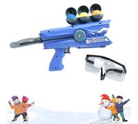 Snowball Gun, Snow Machine Outdoor, Winter Snowball Fight Toy, Snowbal L Launcher Toy, Goggles, 3 Soft Projectiles (Blue)