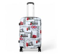 Snowball Hard Shell Expandable Luggage London City Print Suitcase - Medium - London