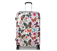 Snowball Hard Shell Printed Dual 4 Wheel Luggage Suitcase - Butterfly - Large