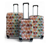 Snowball Hard Shell Suitcase Set Dual 4-Wheel Spinner Travel Luggage - 3-Set - Ombre