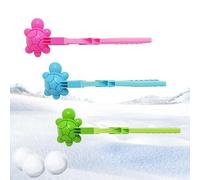 Snowball Maker Tool with Handle for Snow Ball Fights, Fun Turtle Clip Toy Winter Outdoor Activities and More, Portable Molds with Easy Grip Design, Outdoor Lawn Game for Adults Kids Boys (3pcs Mixed)
