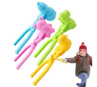 snowBall Maker - Winter Toy, Outdoor Game | 4 Piece plasticsnowMould Set, Scoop Clamp Shaper Tools, Cold Weather Play Activity, Easy Grip Design, Safe snowFight Accessory Children Teens Adults