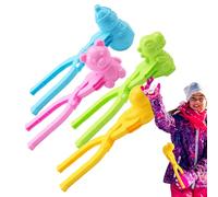 Snowball Mold - 4pcs ABS Rice Mould Snowman+Duck+Dinosaur+Bear | Reusable Snowball Maker Clips With Handle | Snow Brick Sand Mould Tongs Suitable For Adults And Children Sandball Making