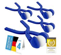 Snowball tongs for perfect 7 cm snowballs; 2nd generation snowball maker; snowball press, no more cold hands; 38 cm; random colours red or blue (4 pieces)