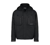 Snowbee Classic Jacket - Waterproof and Breathable Fly Fishing Coat, Vapour-Tec Membrane, Polyester, Adjustable Hood, Wading-Length Fit, Sizes Small to XXL - Black (UK, Alpha, M, Regular, Regular)