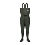 Snowbee Granite PVC Chest Waders with Cleated Sole Boots, Rip-Proof Laminated Nylon/PVC Build for Fishing, Angling & River Wading - Size 4