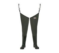 Snowbee Granite PVC Thigh Waders with Cleated Sole Boots, Heavy-Duty Laminated Nylon/PVC Build for Fishing, Bank and Boat Wading - Size 4
