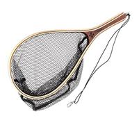 Snowbee Luxury Hand Crafted Red Meranti Wooden Landing Net for Trout and Game Fishing - Tan, Small