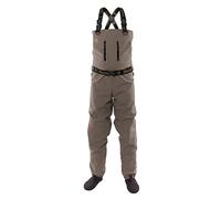 Snowbee Prestige STX Stockingfoot Chest Waders, MS - Breathable Fly Fishing Wader With Chest & Handwarmer Pocket, 3-Panel Neoprene Socks For a Moulded Fit & Added Comfort, Grey Olive