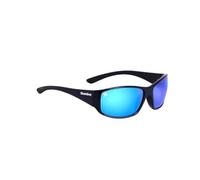 Snowbee Spectre Wrap Full Frame Sunglasses - Black/Grey Frame with Blue Mirror Lens | Polarised, Wrap-Around Design for Glare Reduction in Bright Conditions