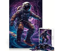 Snowboard Astronaut Planet 1000 Piece Jigsaw Puzzles for Adults Teenagers Skill Toy Soothing Fun Tight Edge Festival Gift (38x52cm)