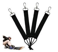 Snowboard Binding Straps - Zinc Alloy Hardware, Adjustable Cord Length, Sturdy Hold Feature, Compact Portable Form | Snowboarding Equipment Boots Fastening Winter Outdoor Activities Extreme Sports