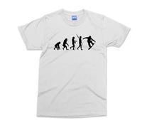 Snowboard Evolution Graphic T-Shirt - White - M - Snowboarding Funny T-Shirt - Snowboard Gift Funny Shirt - Regular Unisex Fit Cotton T-Shirt - Gift for Snowboarder - Snowboard Lover