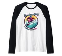 Snowboard Humor Snowboarding is Snow Much Fun Snowboarding Raglan Baseball Tee