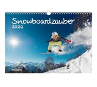 Snowboard Magic DIN A3 Calendar for 2026 Mountains and Snowboard - Gift Set Contents: 1 x Calendar, 1 x Christmas Pendant, 1 x Greeting Tag (Total 3 Pieces)