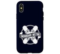 Snowboard Meeting Cool Snowboarding Squad Mountain Lodge Case for iPhone X/XS