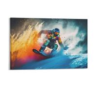 Snowboard Poster Canvas Wall Art For Aesthetic And Decor 1 Poster For Bedroom Kitchen Bathroom Living Room Office Decor 16x24inch(40x60cm) Frame-style